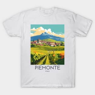 A Pop Art Travel Print of Piemonte - Italy T-Shirt